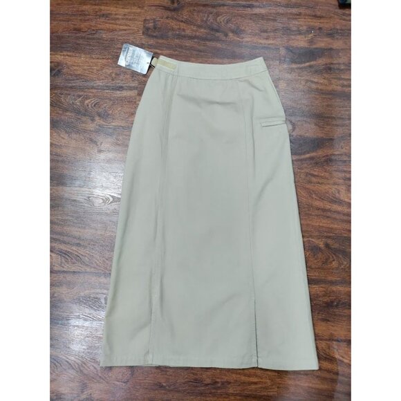 NWT Woolrich by John Rich & Bros High Waisted A-Line Midi Skirt Khaki Women's 6 - Picture 4 of 14